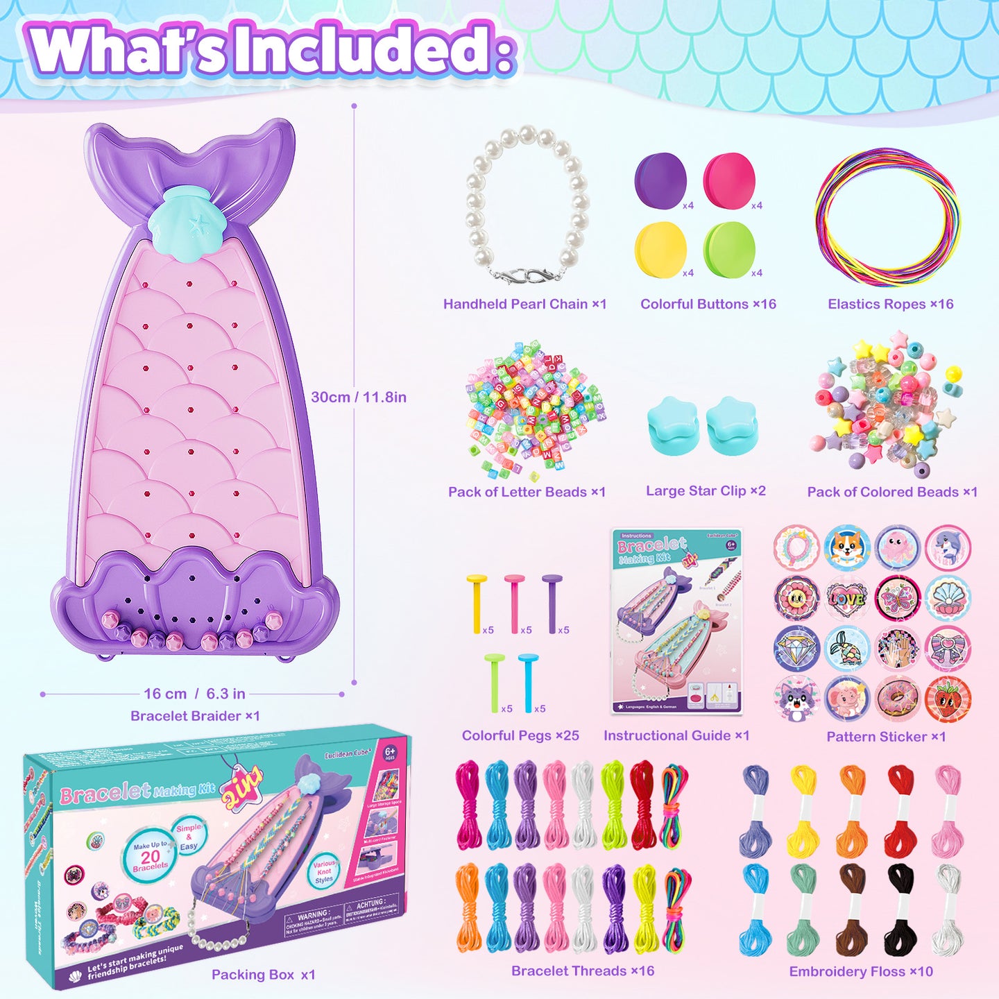 Friendship Bracelet Making Kit DIY Art Craft 6-12 Year Girl Birthday Gift Purple