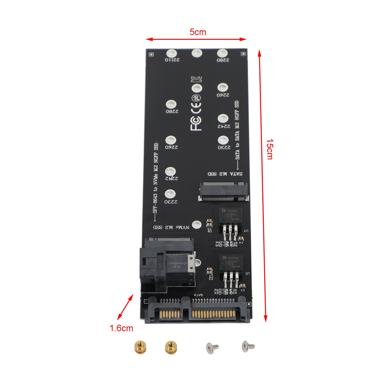 SFF-8643 to U2 Kit NGFF M-Key to HD Mini SAS NVME PCIe SSD SATA Adapter