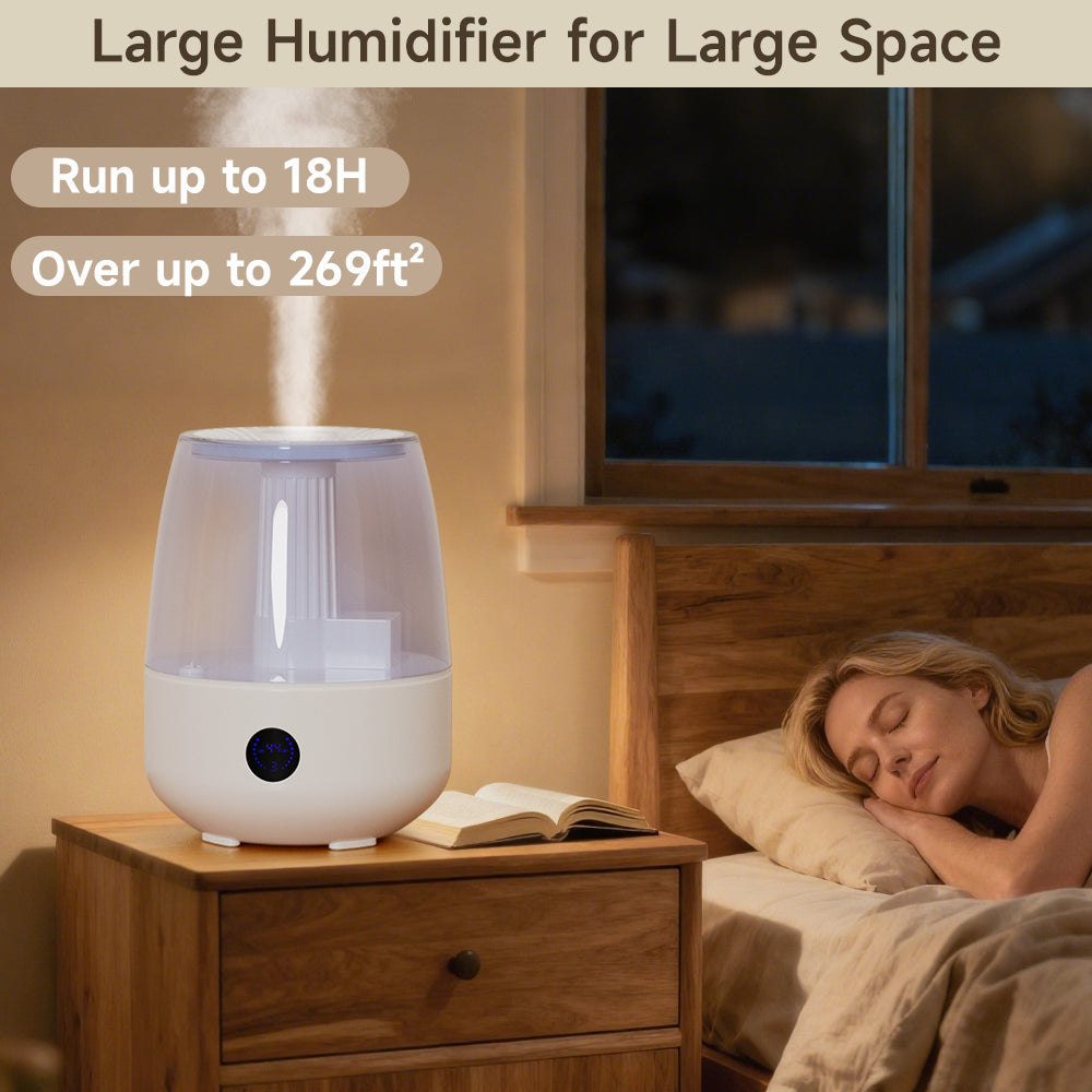 6.8L Cool Mist Humidifier & Diffuser with Remote - Top Fill for Bedroom, Plants & Baby
