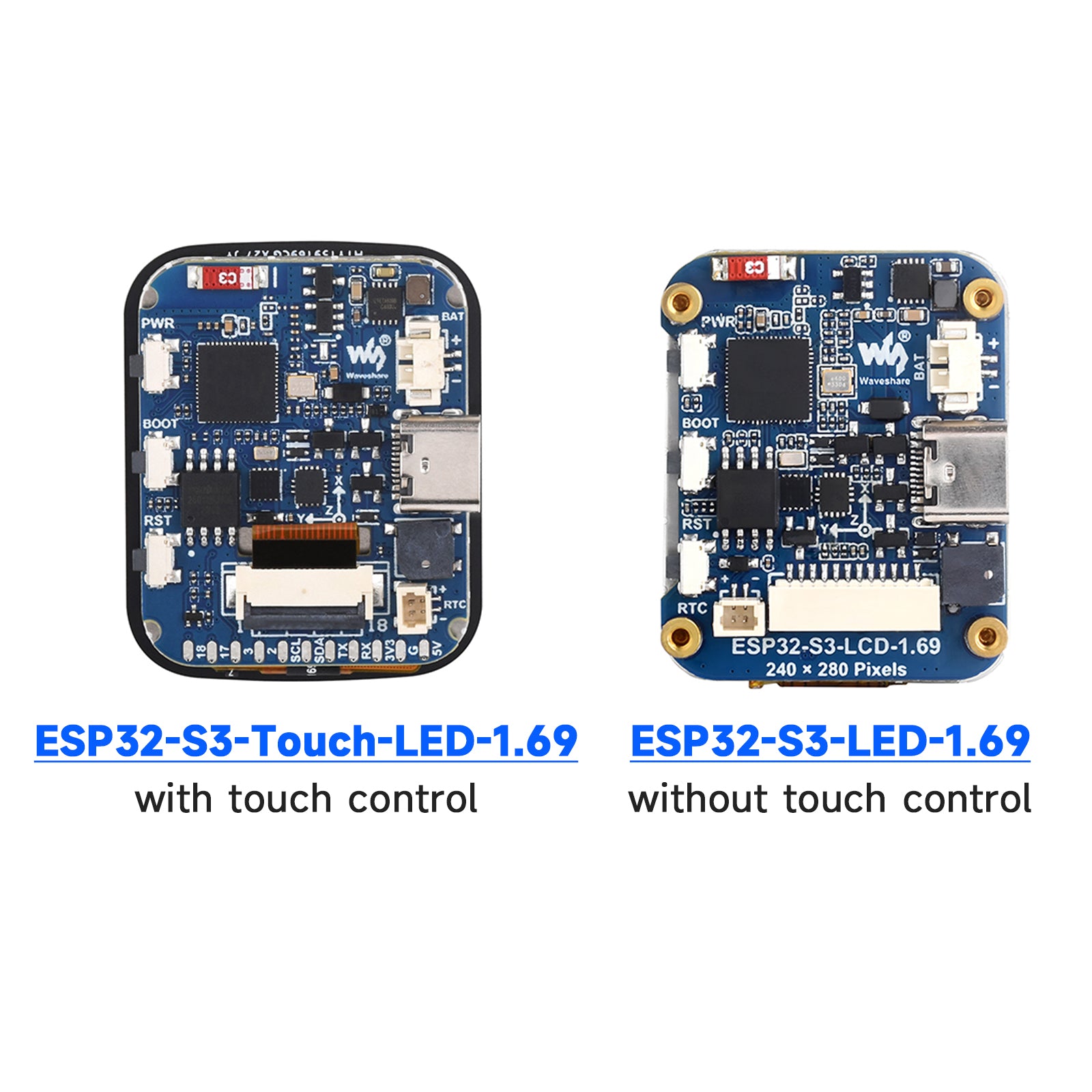 ESP32-S3 1.69inch Touch Screen Development Board 240MHz Processor 262K Color LCD
