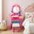 Toddler Makeup Table with Mirror and Chair Kids Vanity Set with Blowdryer for 3+