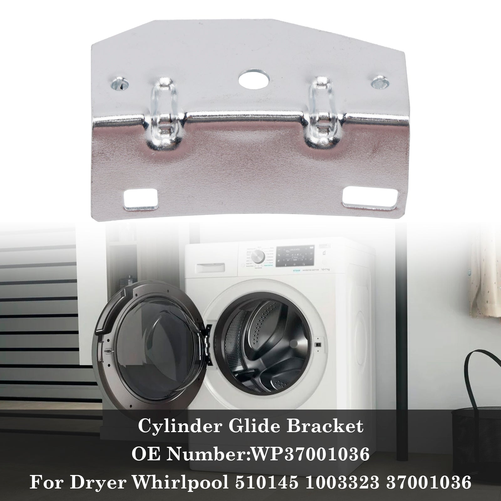 WP37001036 Dryer Cylinder Glide Bracket for Whirlpool, Kenmore, Amana & More, Replaces 37001036