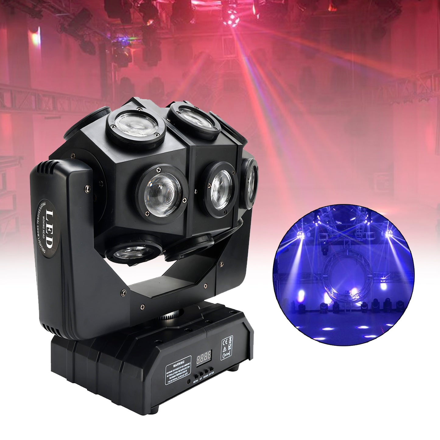 180W RGBW LED Moving Head Stage Light – 18 Beam Rotating DMX DJ Disco Party Effect