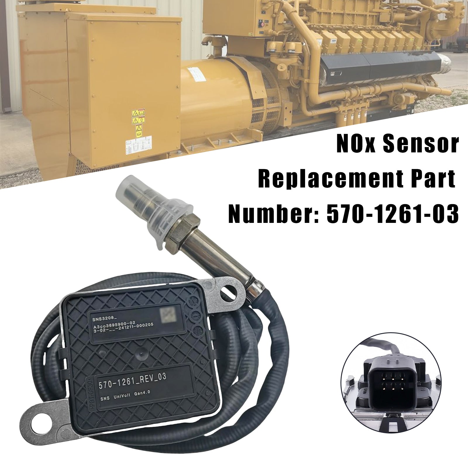 570-1261-03 570126103 Nox Sensor For Caterpillar Cat G3520 C32 3512E