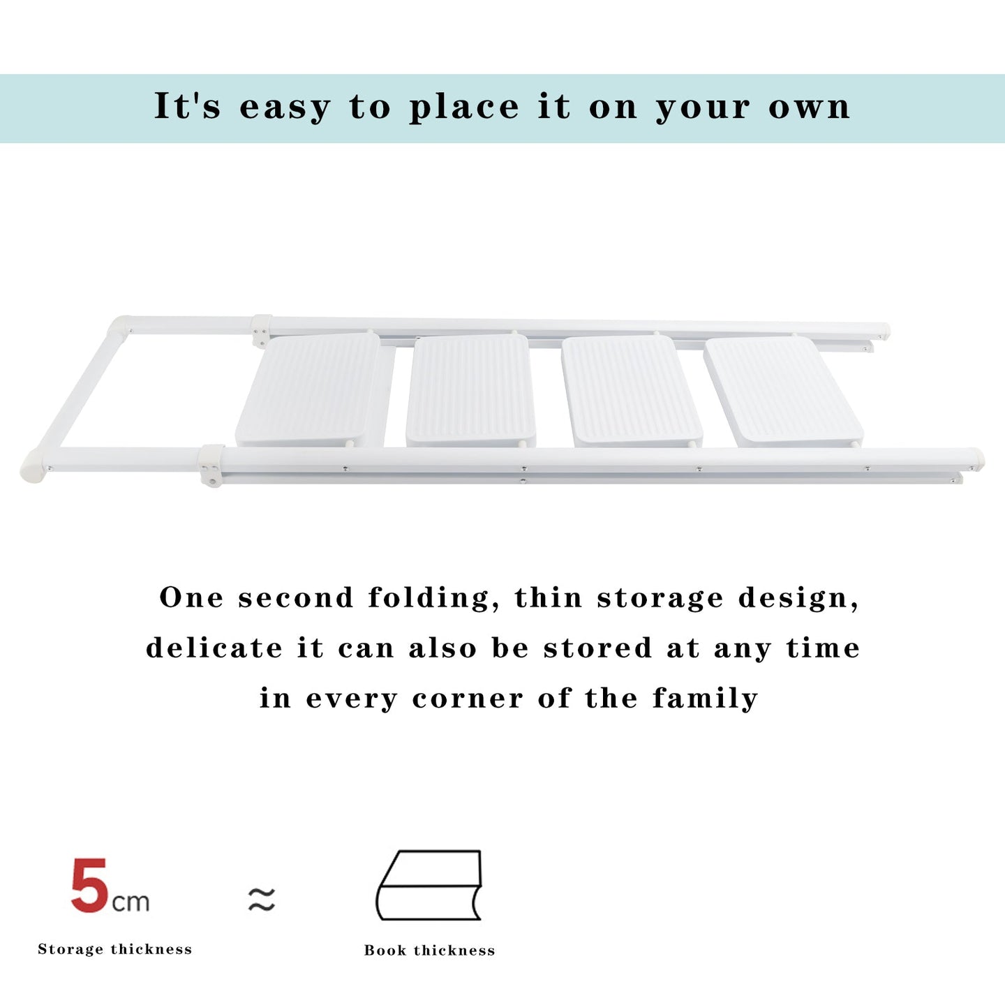 4-Step Folding Step Ladder for Home - Lightweight with Wide Anti-Slip Pedal