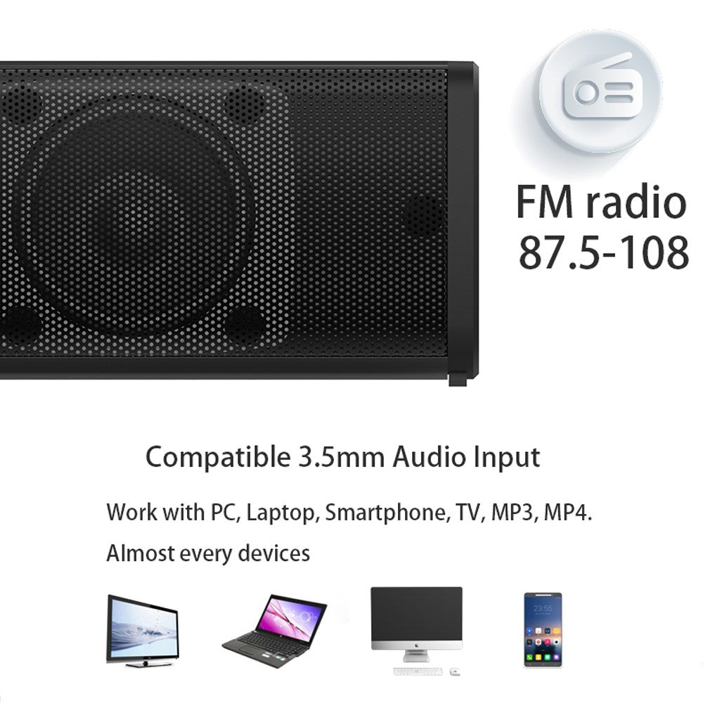 All-in-One Bluetooth Soundbar with Built-in Subwoofer for TV, Movies & Music
