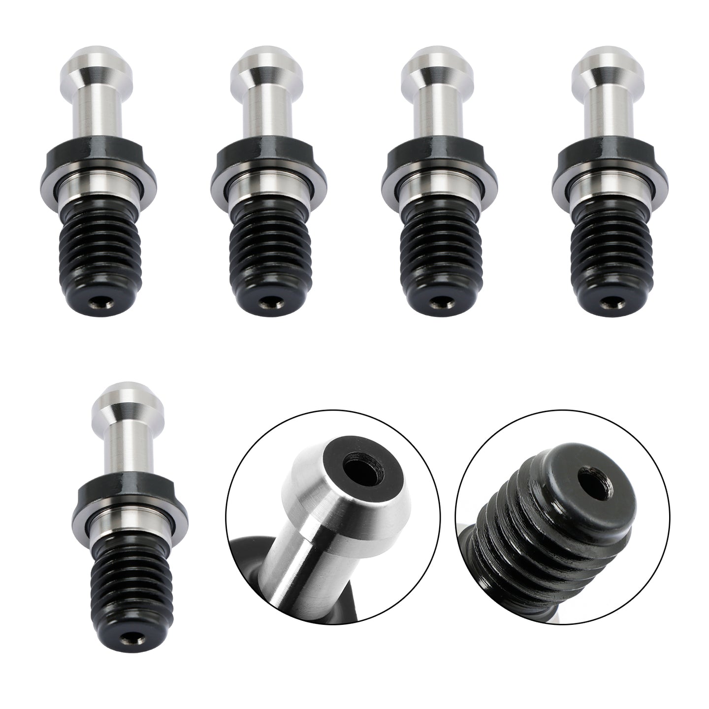 5Pcs CAT40 45° 0.589" Degree Pull Stud Retention Knob Fits HAAS CAT CNC Silver