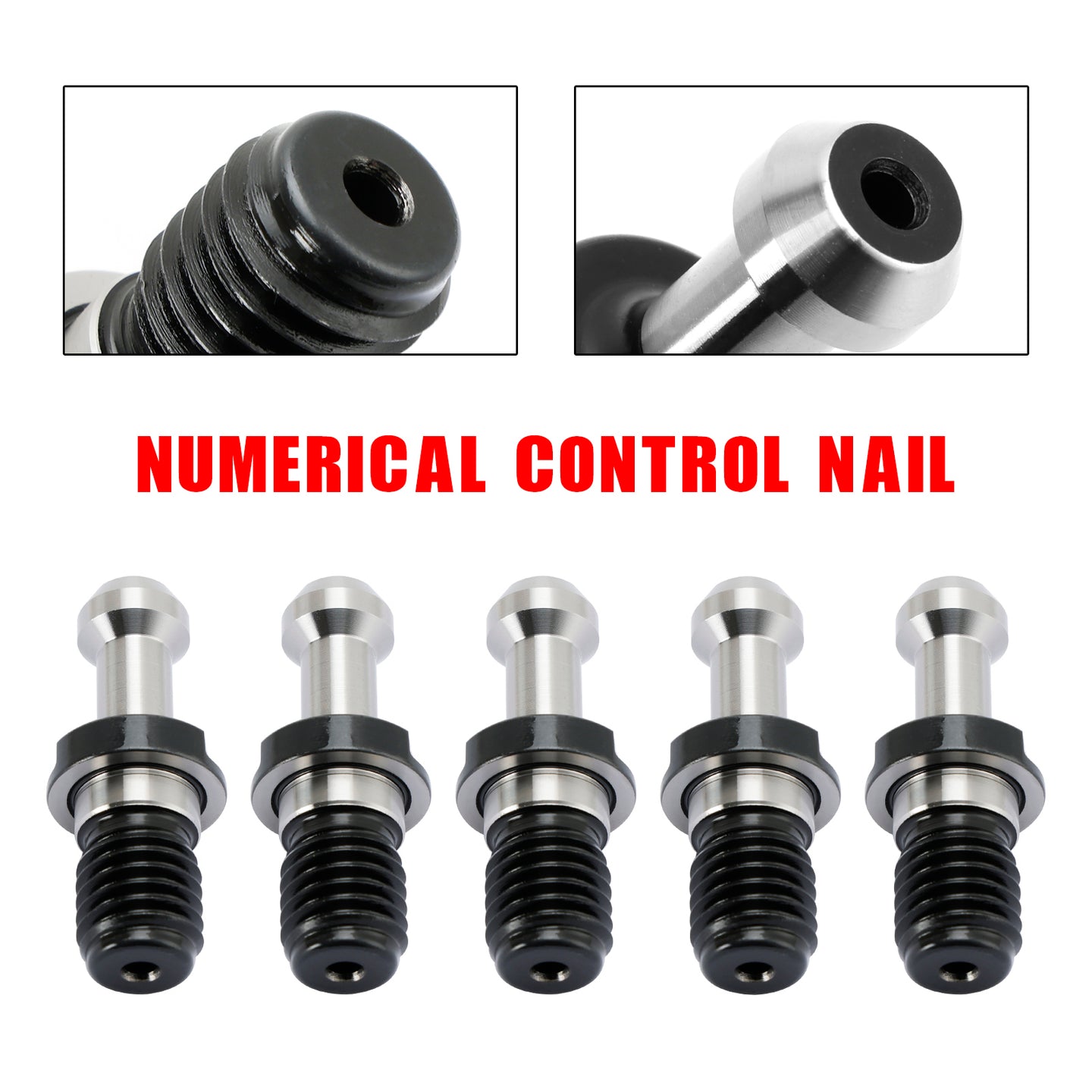 5Pcs CAT40 45° 0.589" Degree Pull Stud Retention Knob Fits HAAS CAT CNC Silver