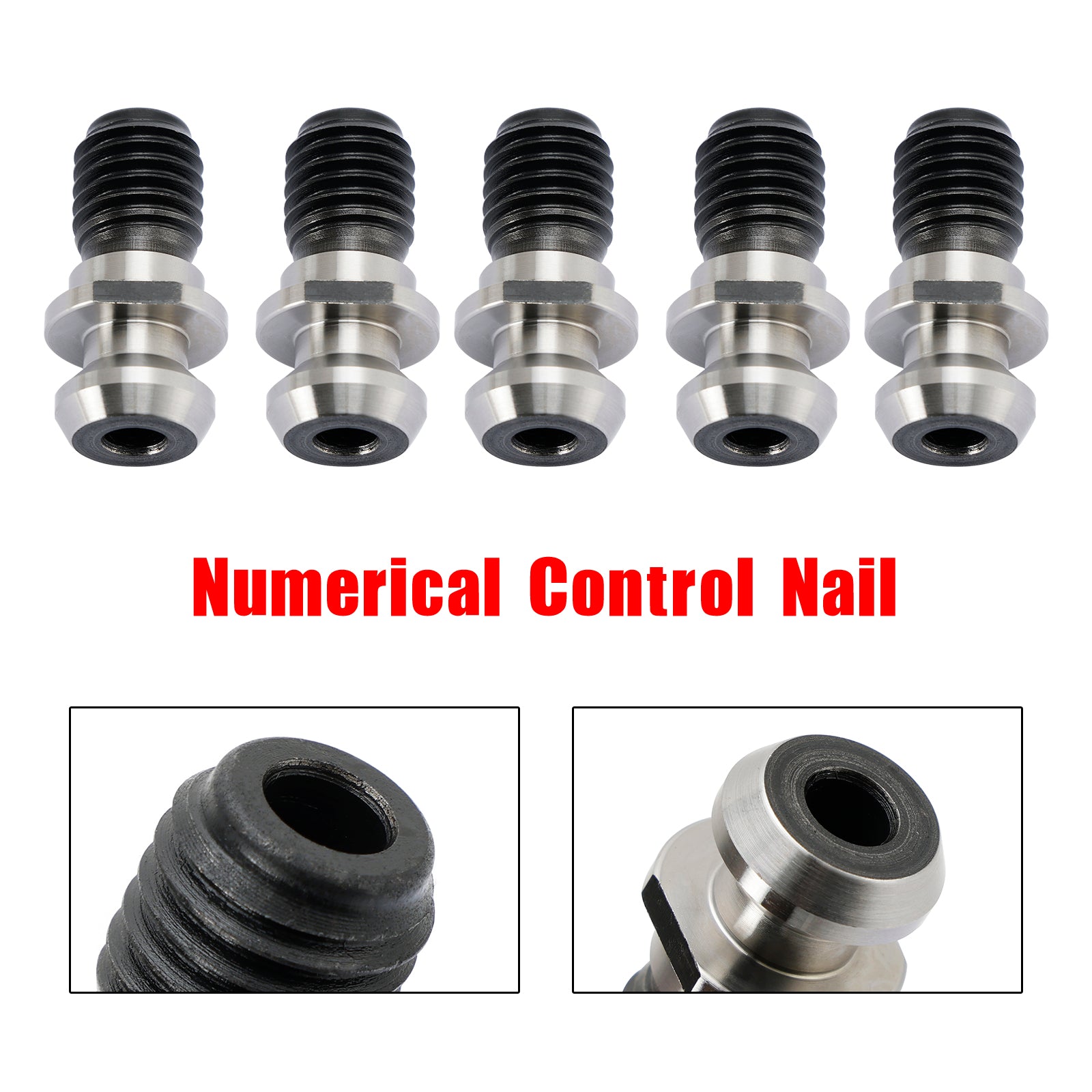 5Pcs CAT40 45° 0.740" Coolant Pull Stud Retention Knob For Mazak Fadal Silver