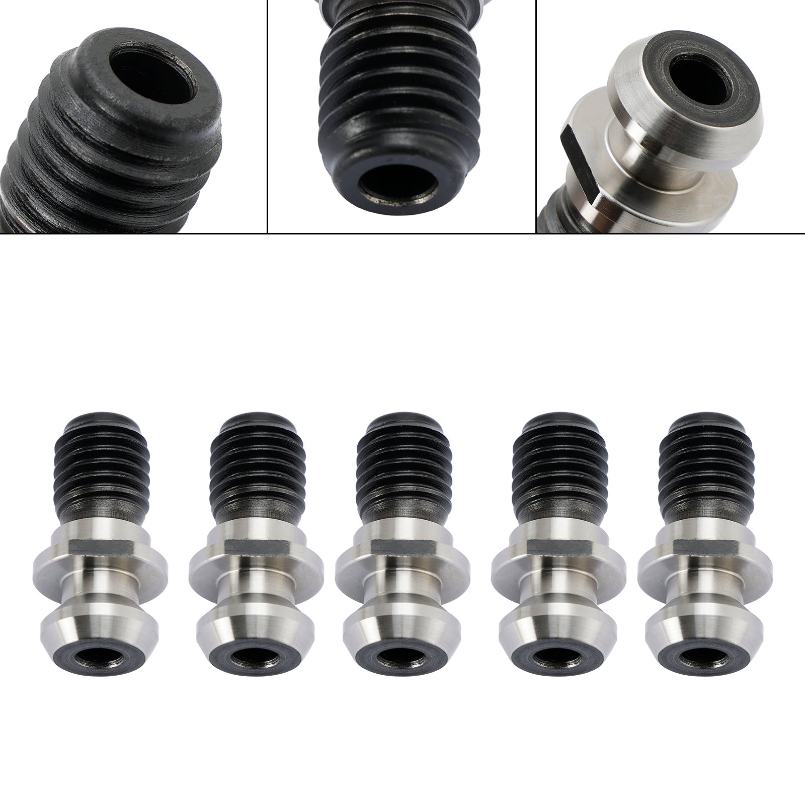 5Pcs CAT40 45° 0.740" Coolant Pull Stud Retention Knob For Mazak Fadal Silver