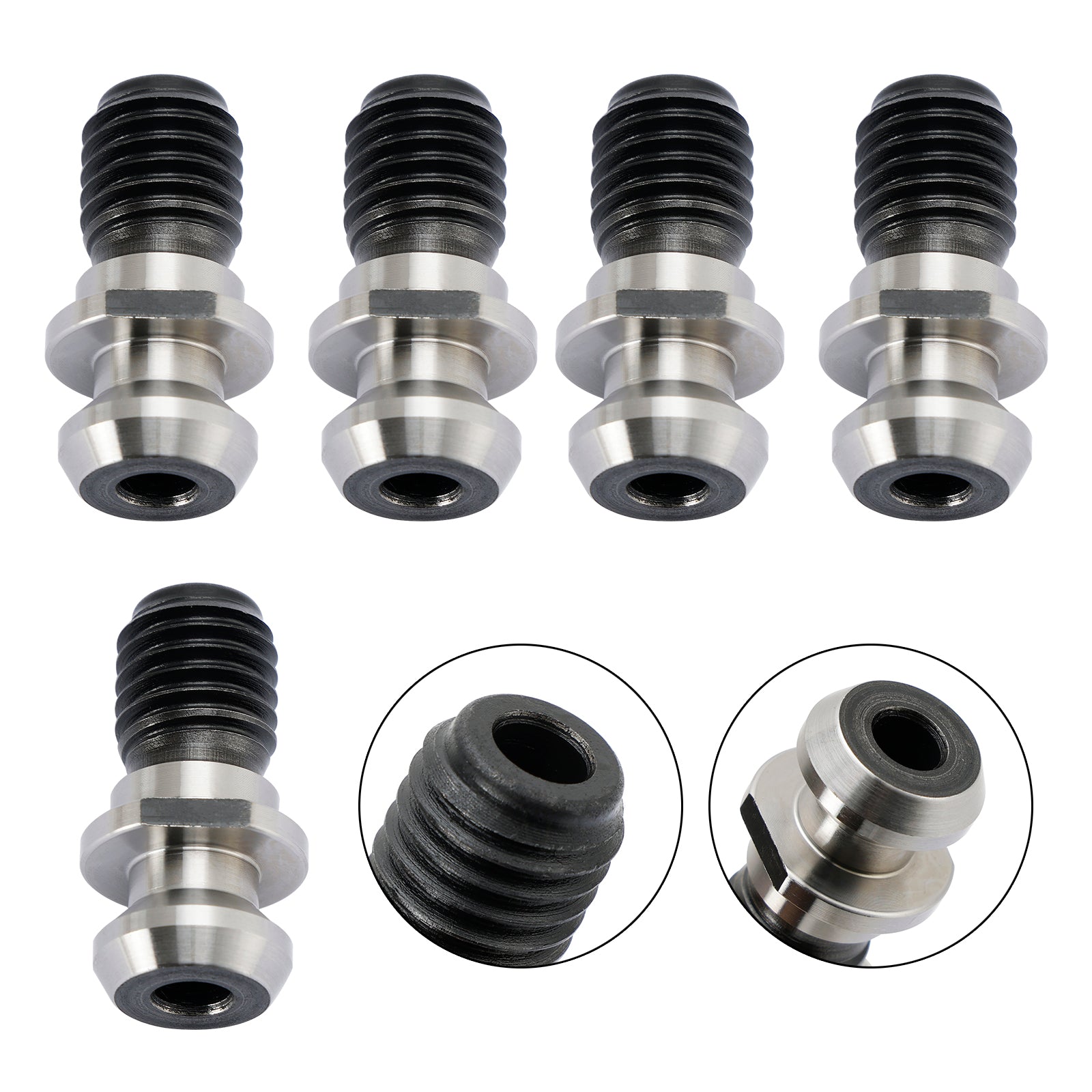 5Pcs CAT40 45° 0.740" Coolant Pull Stud Retention Knob For Mazak Fadal Silver