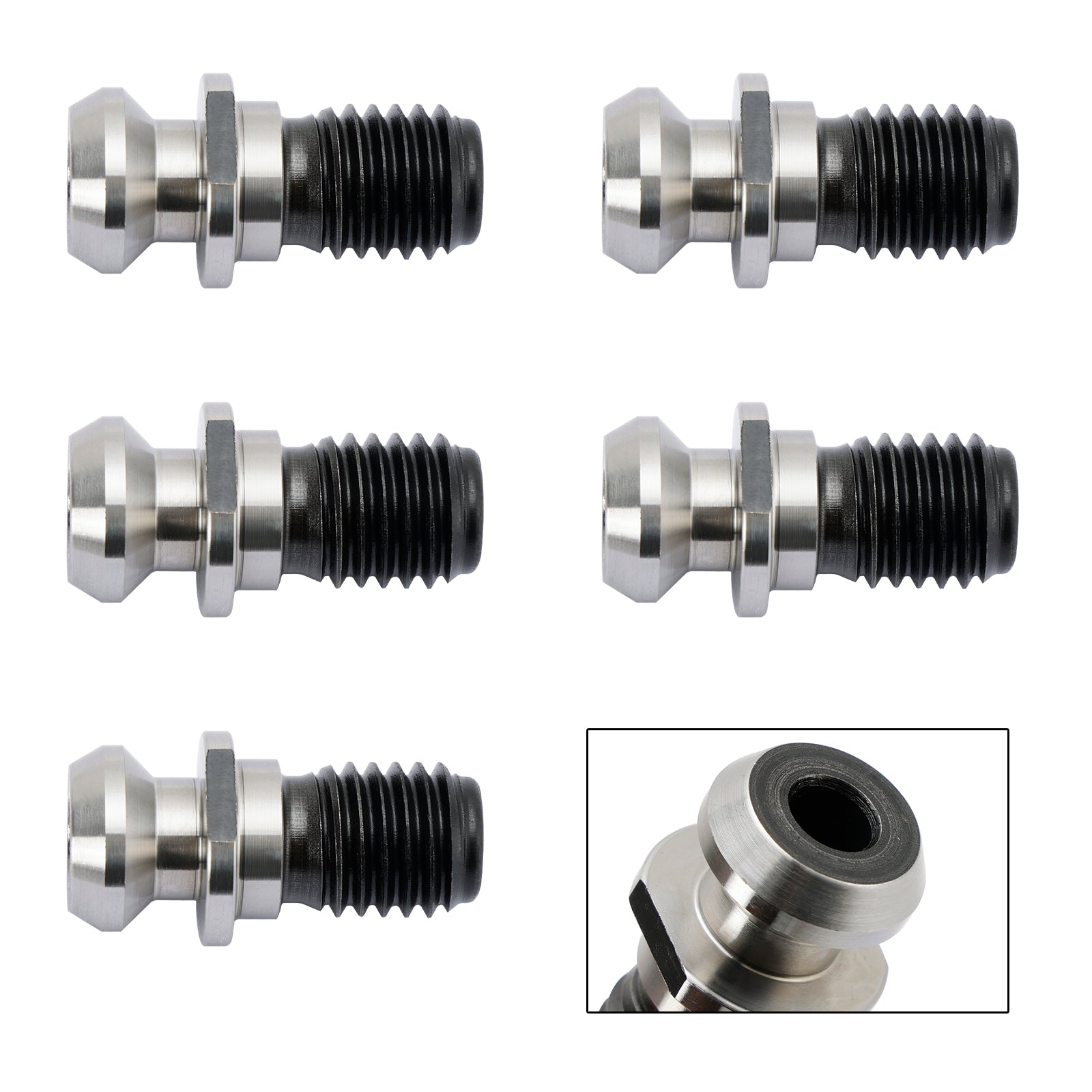 5Pcs CAT40 45° 0.740" Coolant Pull Stud Retention Knob For Mazak Fadal Silver