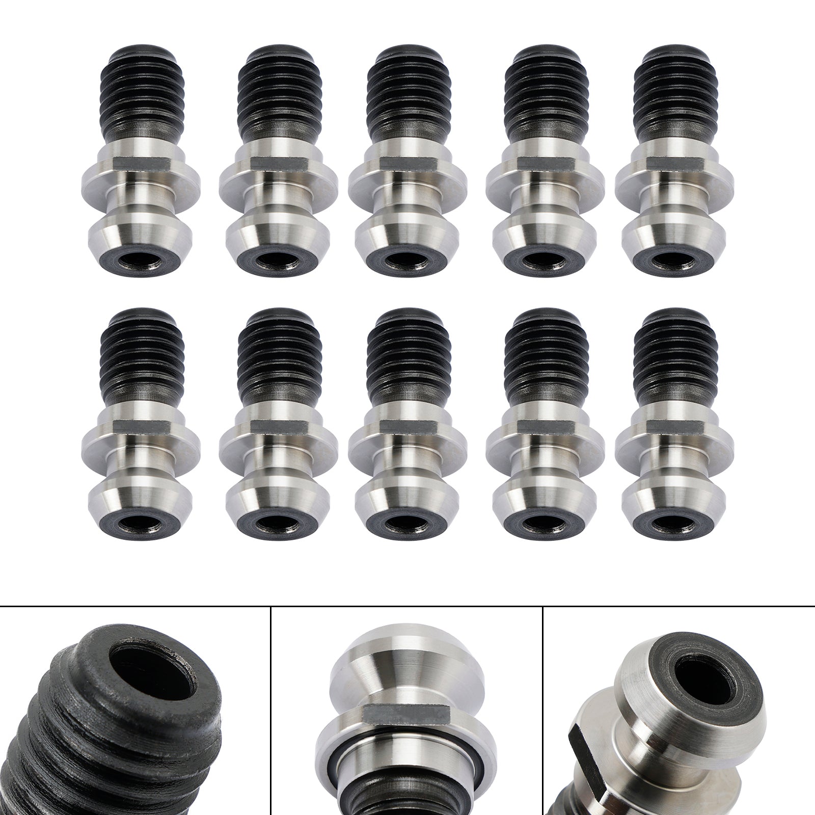10Pcs CAT40 45° 0.740" Coolant Pull Stud Retention Knob For Mazak Fadal Silver