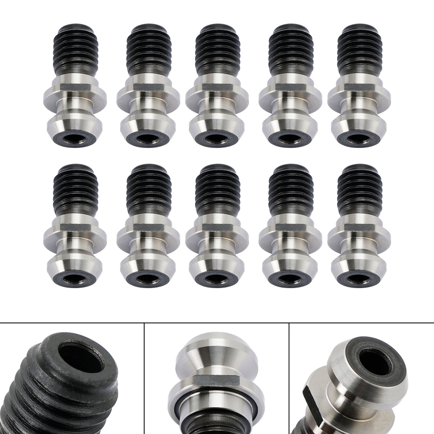 10Pcs CAT40 45° 0.740" Coolant Pull Stud Retention Knob For Mazak Fadal Silver