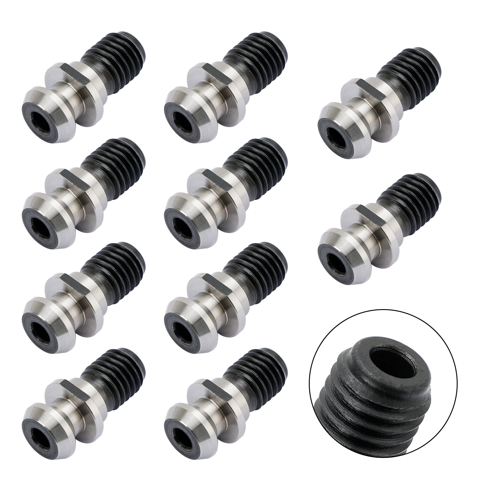 10Pcs CAT40 45° 0.740" Coolant Pull Stud Retention Knob For Mazak Fadal Silver