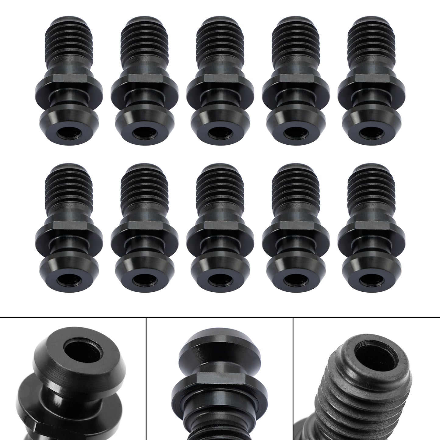 10 Pcs CAT40 45° 0.740" Pull Stud Retention Knob Fits Mazak Fadal CNC Black