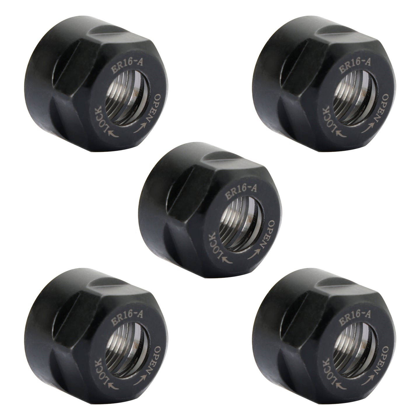 5Pcs ER16-A Type Collet Clamping Nut Chuck Holder CNC Milling Lathe Tool Holder
