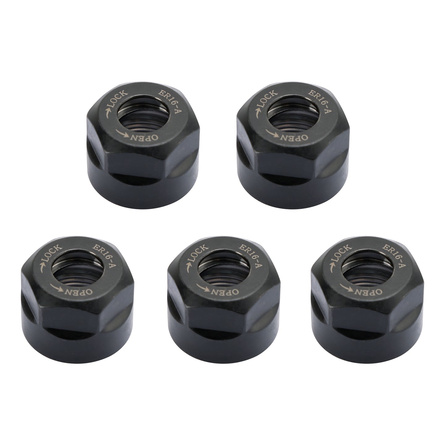 5Pcs ER16-A Type Collet Clamping Nut Chuck Holder CNC Milling Lathe Tool Holder