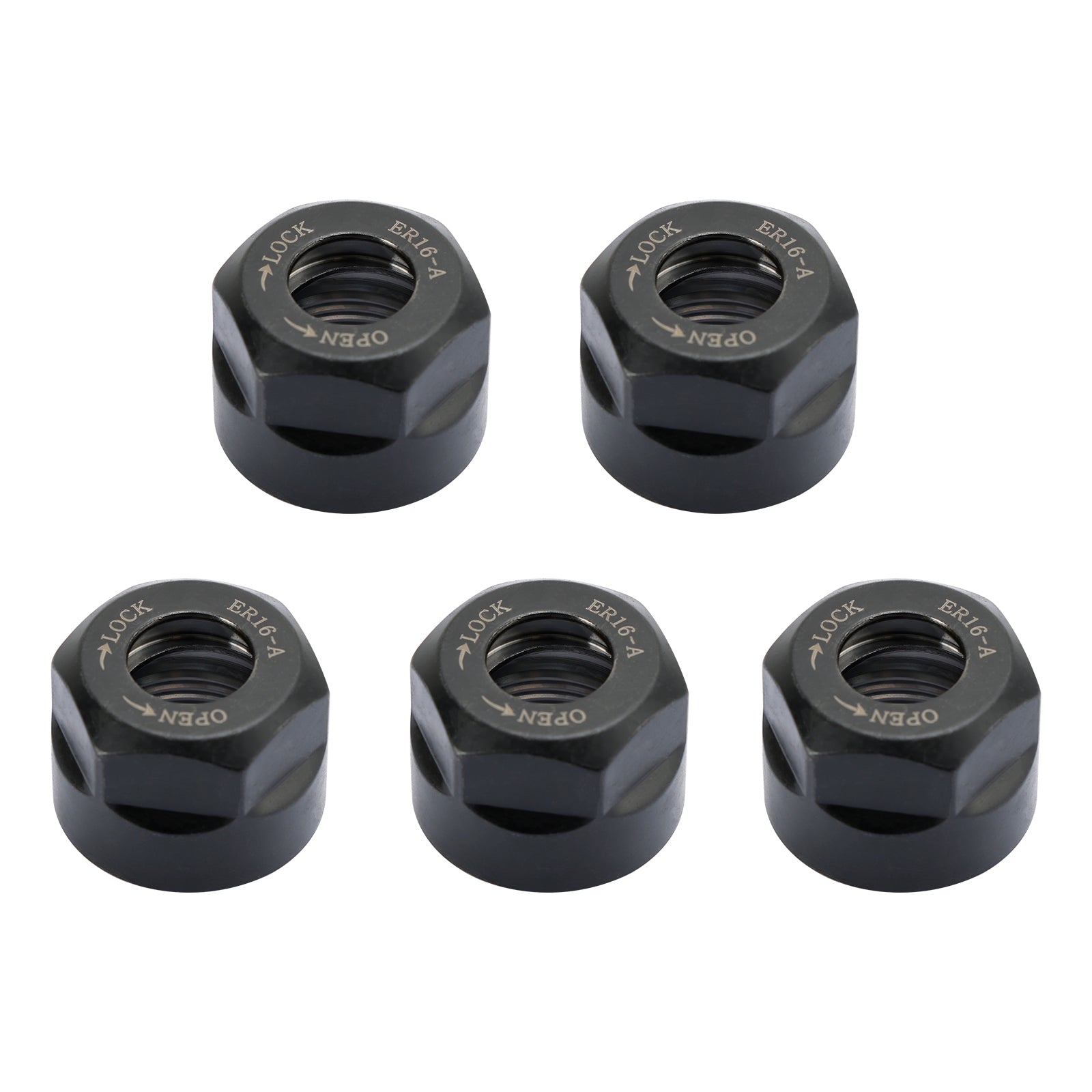 5Pcs ER16-A Type Collet Clamping Nut Chuck Holder CNC Milling Lathe Tool Holder