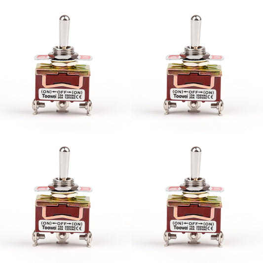 4x Toowei 3 Terminal 3Pin (ON)-OFF-(ON) Toggle Switch Reset SP3T Grade