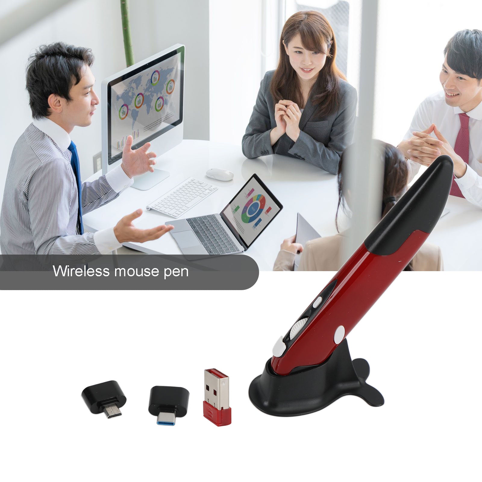 Adjustable DPI Digital Mouse with OTG USB Adapter Optical Trackball Pen Mouse