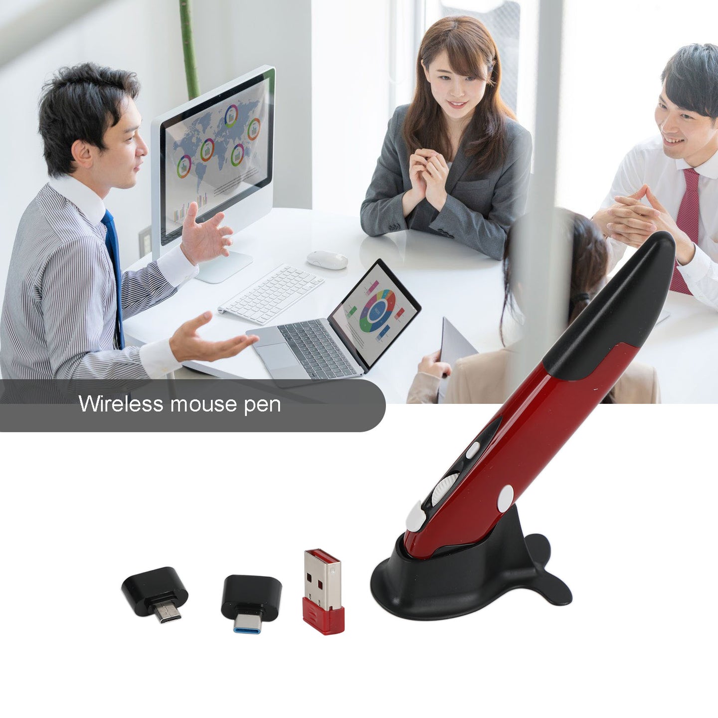 Adjustable DPI Digital Mouse with OTG USB Adapter Optical Trackball Pen Mouse