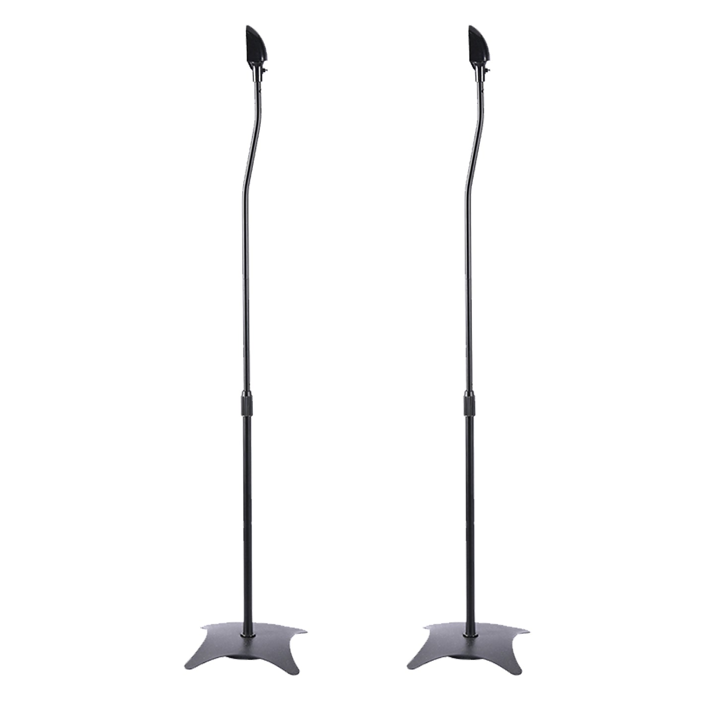 Pair of Adjustable Height Surround Sound Speaker Stands for Satellite & Bookshelf Speakers, Fits Bose, with Cable Management