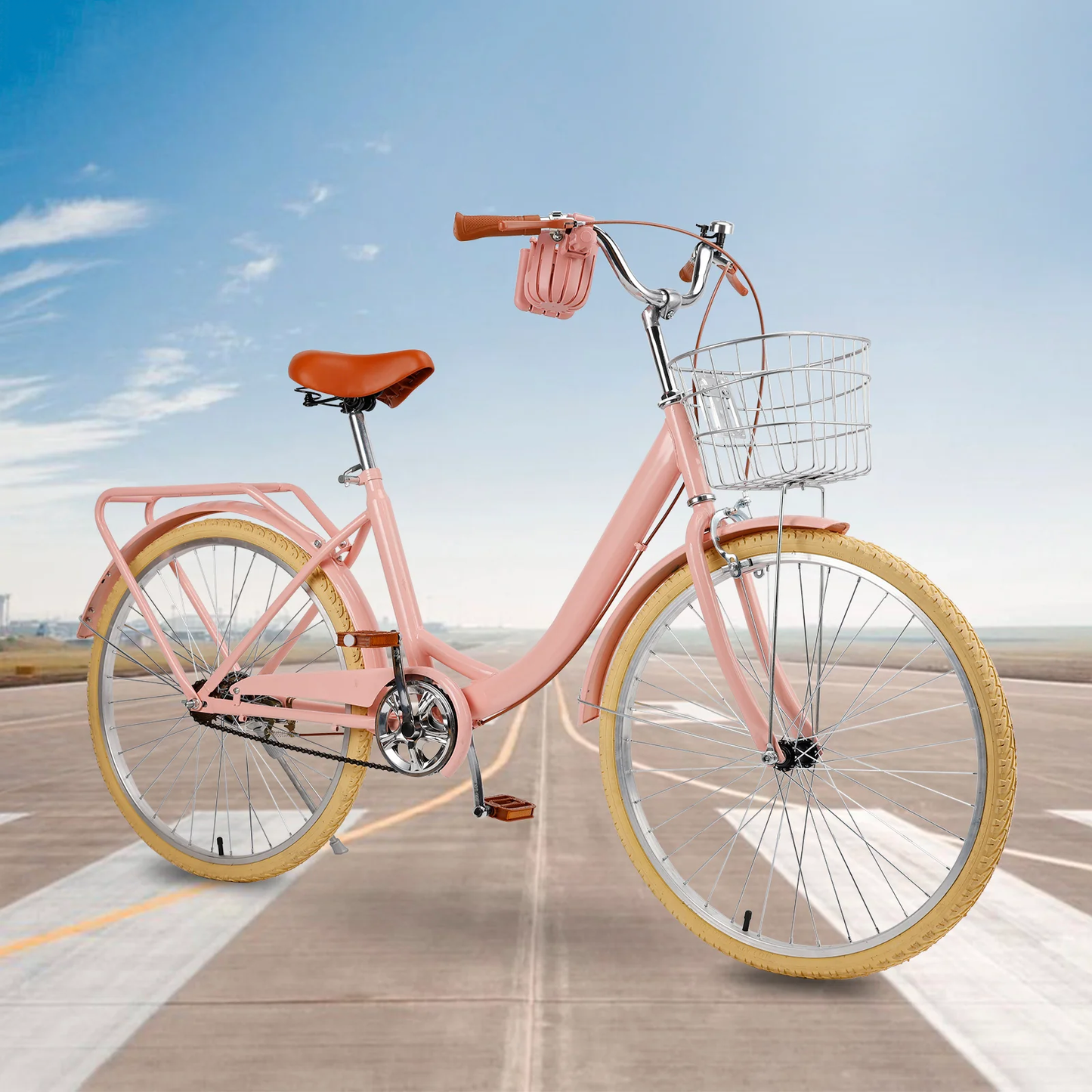 24/26 inch Women City Bicycle Beach Cruiser Bike with Basket & Rack