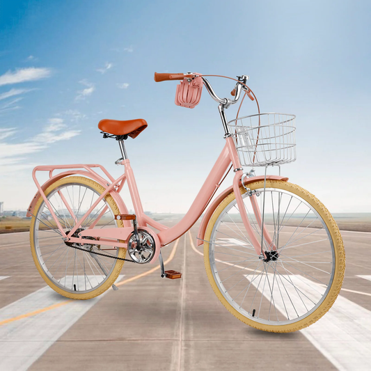 24/26 inch Women City Bicycle Beach Cruiser Bike with Basket & Rack