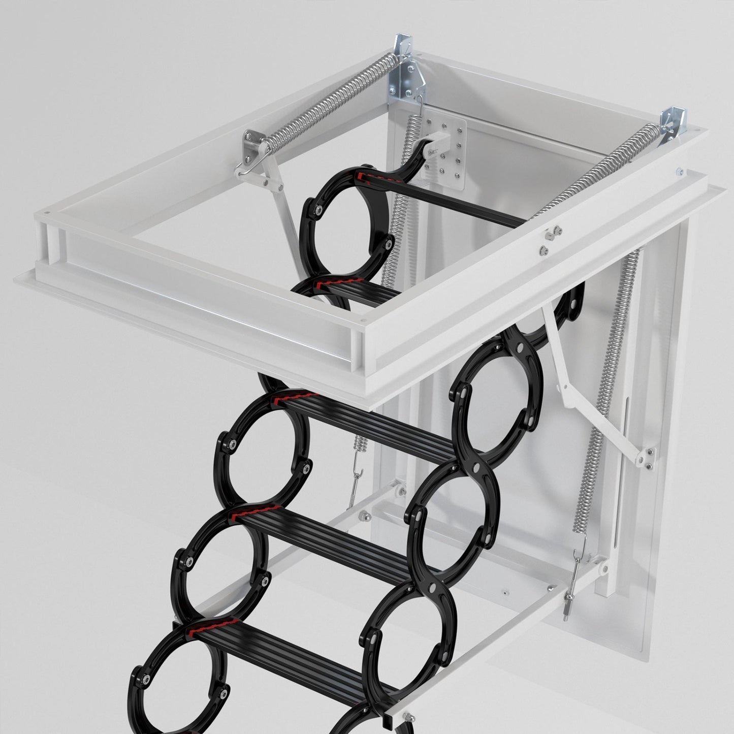 11-Step Folding Attic Ladder for 39.4" x 27.5" Opening, 660 lbs Capacity Pulldown Ceiling Stairs, up to 9.84ft Floor Height (Upgraded)