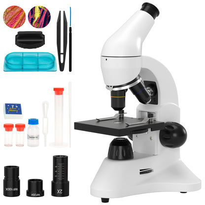 40X-2000X Compound Monocular Microscope For Kids Adult With Slides Set US