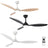 Remote Quiet 6 Speeds Black White Modern 52" Pendant Ceiling Fan with Light