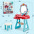 Toddler Makeup Table with Mirror and Chair Kids Vanity Set with Blowdryer for 3+