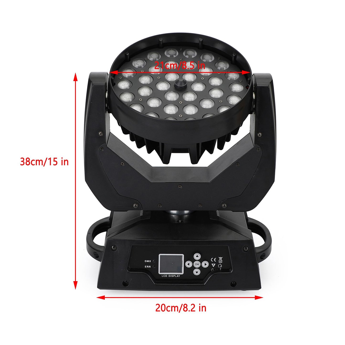 4Pcs 36 x 10W RGBW 4in1 LED Zoom Moving Head 360W Wash Stage Light DMX 15CH