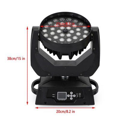 4Pcs 36 x 10W RGBW 4in1 LED Zoom Moving Head 360W Wash Stage Light DMX 15CH