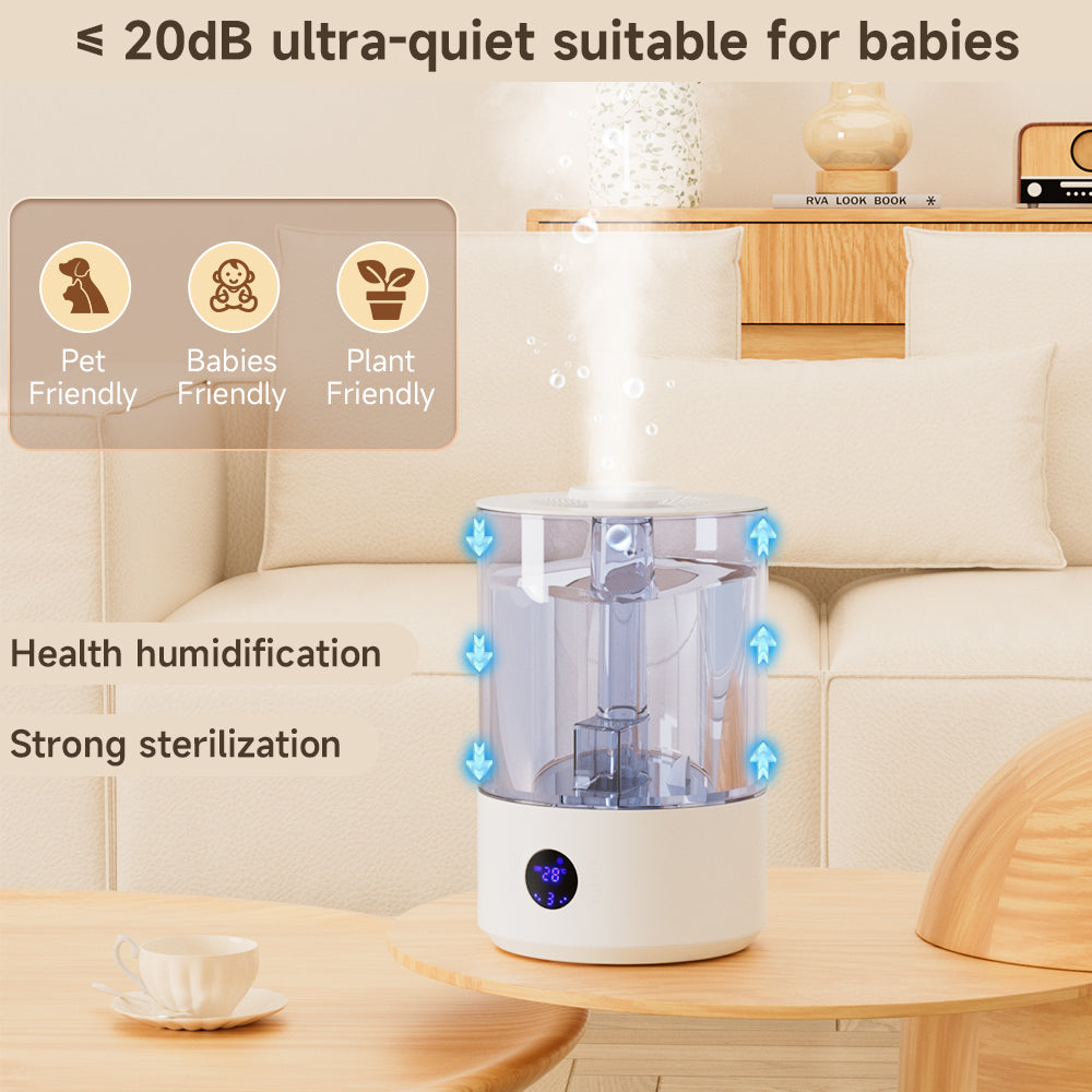 7.8L Large Humidifier for Bedroom & Home – Cool Mist Ultrasonic Top Fill Essential Oil Diffuser with Dual Mist & UV Sterilizer