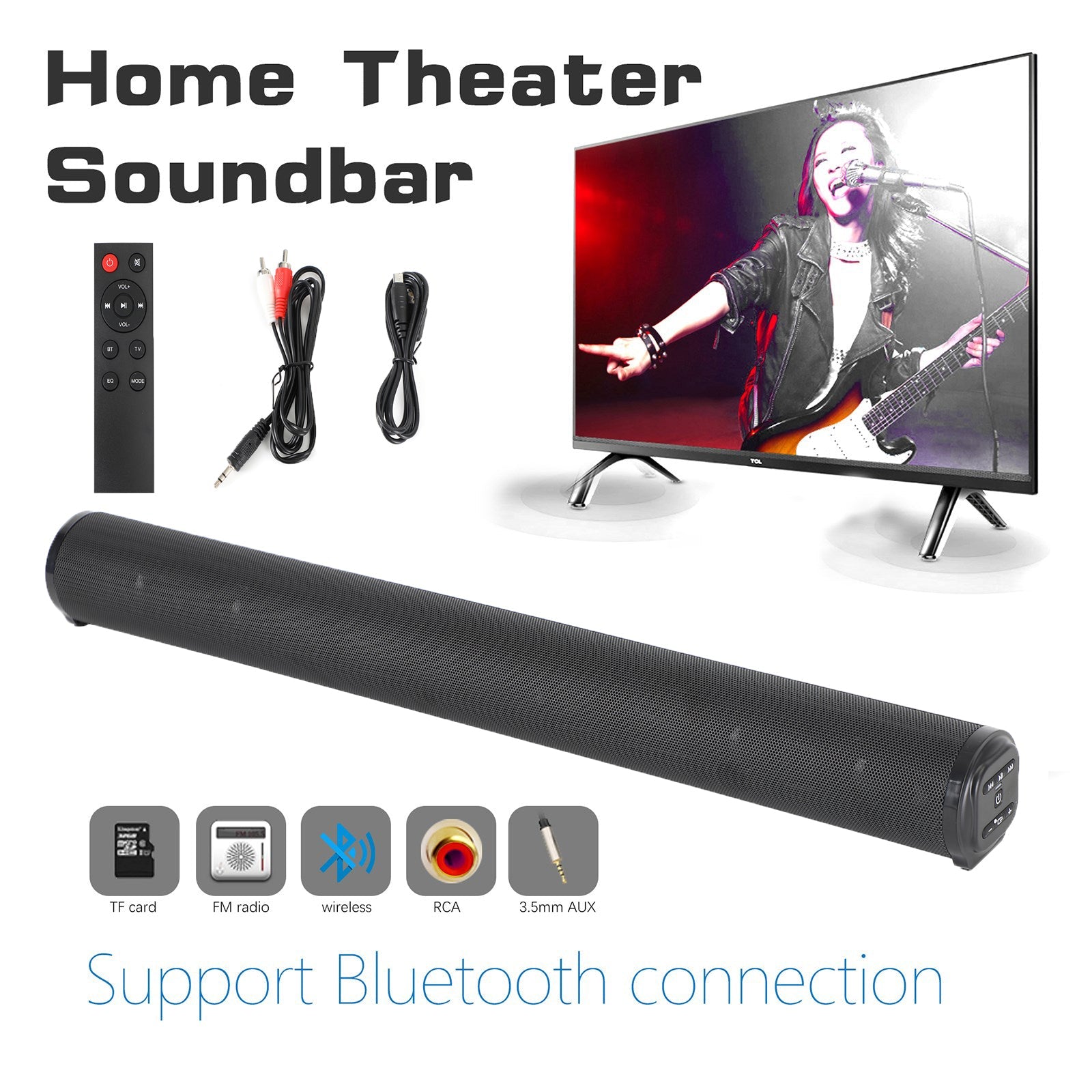 Bluetooth Wireless Sound Bar System – 4 Speaker Subwoofer for TV & Home Theater