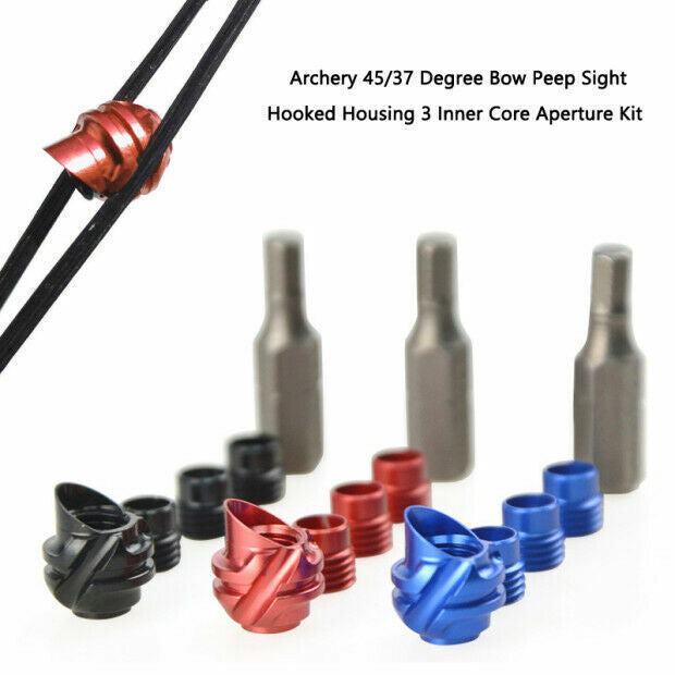 AT2 Degree Sight Lens Archery Bow Peep 45/37 Hooded Aperture