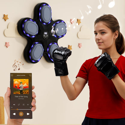 Music Boxing Machine with Boxing Gloves – Wall-Mounted Smart Boxing Trainer Electronic Punching Target for Home Indoor & Gym Workouts (Copy)