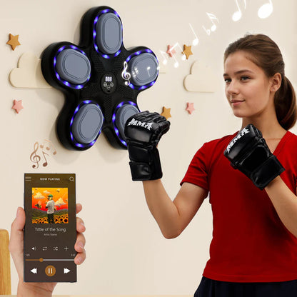 Bluetooth Smart Music Boxing Machine – Wall-Mounted Reflex & Fitness Trainer for Home, Office & Gym