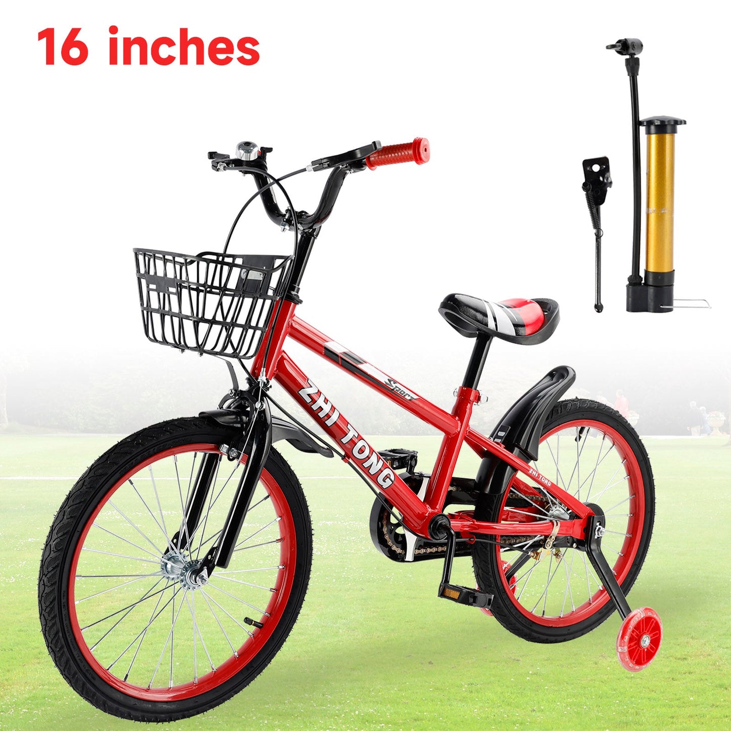 16 inch Kid's Bike Child Bicycle w/ Auxiliary Wheels