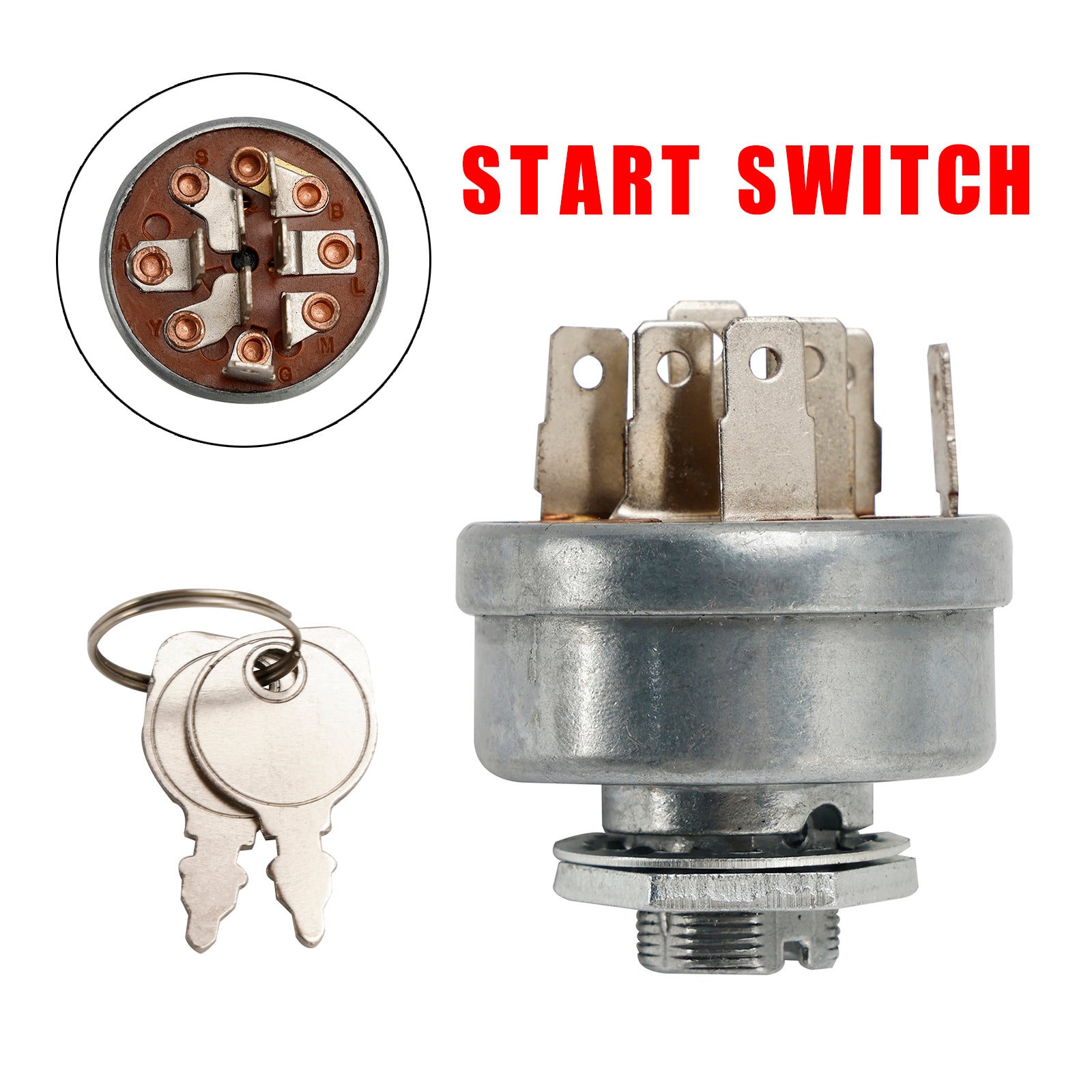 33-383 Ignition Switch With Keys Compatible With Murray 092556 140301 7 Post