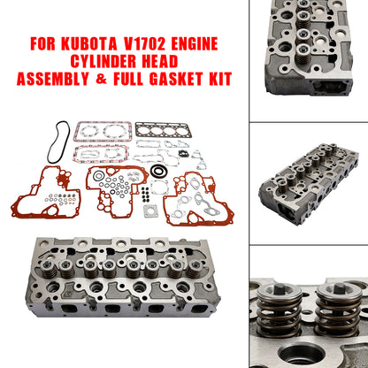 Complete Cylinder Head with Gasket Kit for Kubota V1702 V1702B Engine Bobcat 733 743 Loader