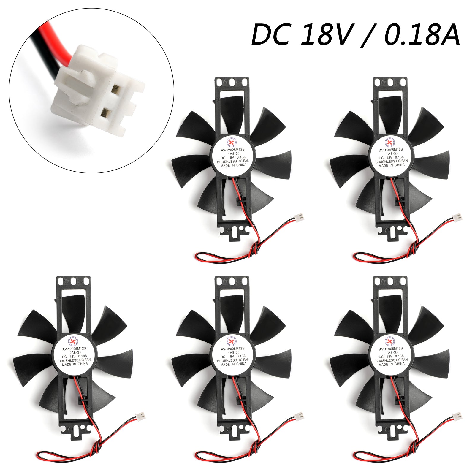 5PCS DC 18V 0.18A Cooling Fan 12025S 120×25mm For Induction Cooker Brushless