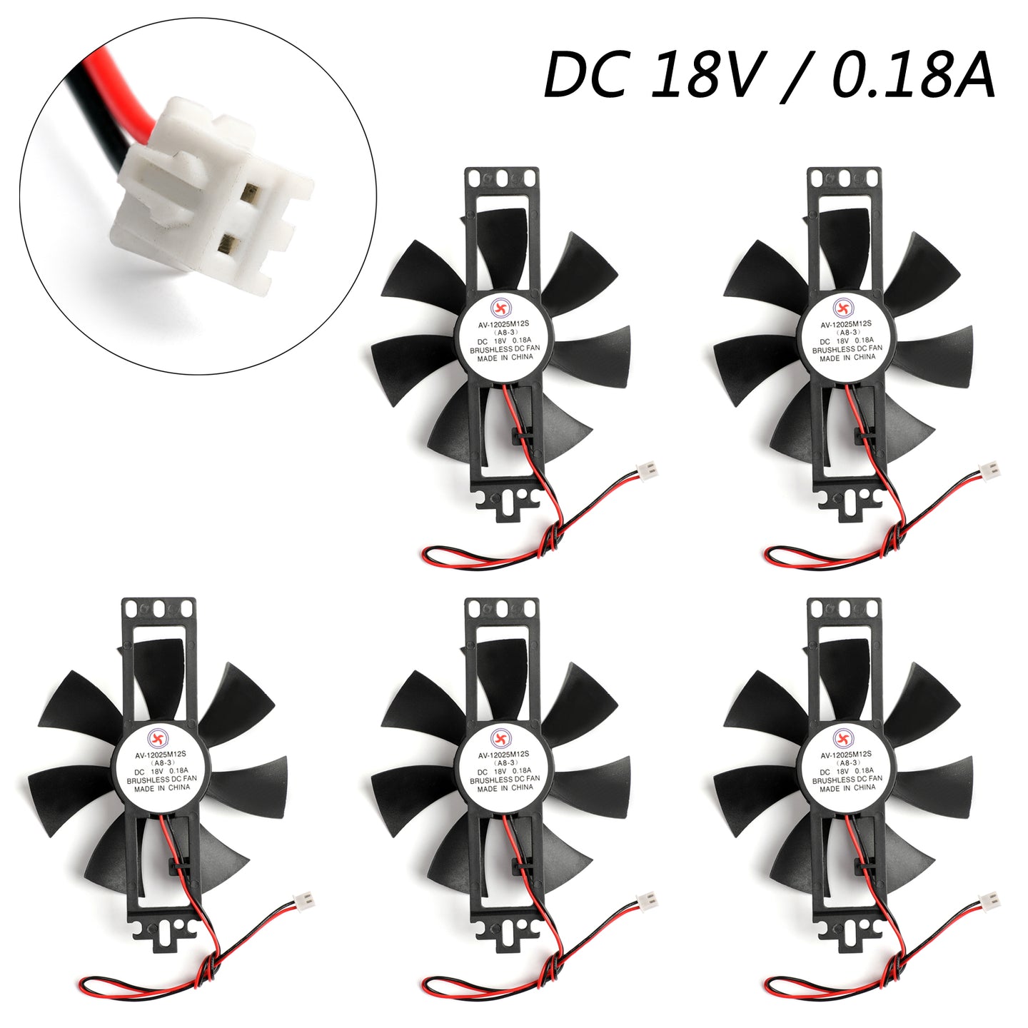 5PCS DC 18V 0.18A Cooling Fan 12025S 120×25mm For Induction Cooker Brushless