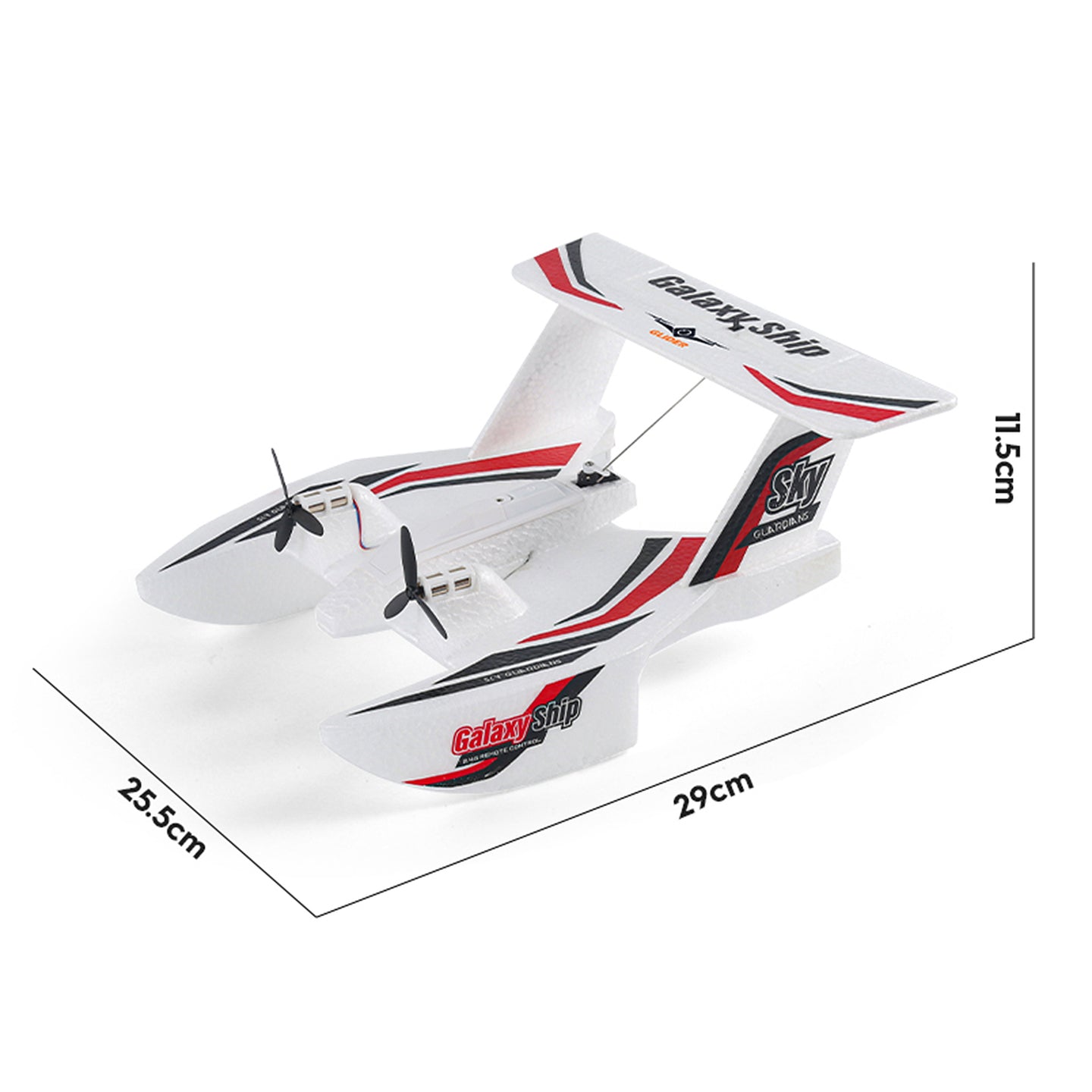 RC Plane For Water Land & Air Aircraft 3Ch Remote With 2 Batteries 2.4Ghz Red