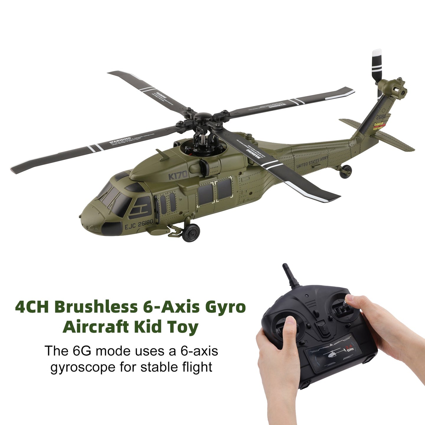 UH-60L RC Helicopter for Kids a?? 4CH Brushless with Auto Landing
