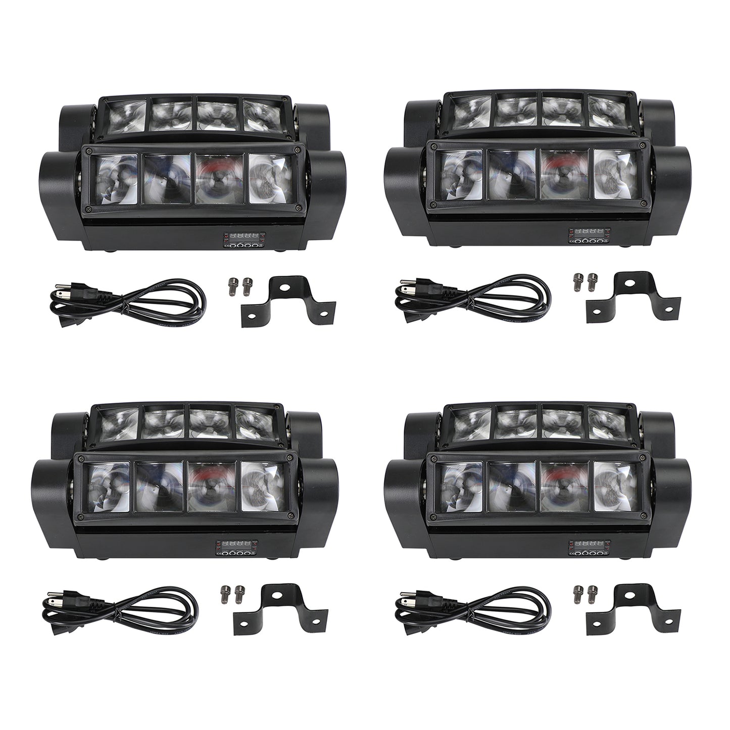 4Pcs 80W 8LED RGBW Spider Moving Head Stage Lighting Beam DMX Party DJ Lighting