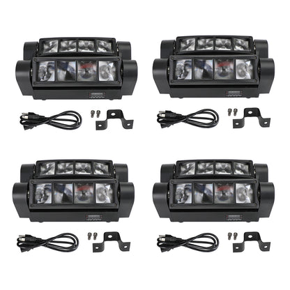 4Pcs 80W 8LED RGBW Spider Moving Head Stage Lighting Beam DMX Party DJ Lighting