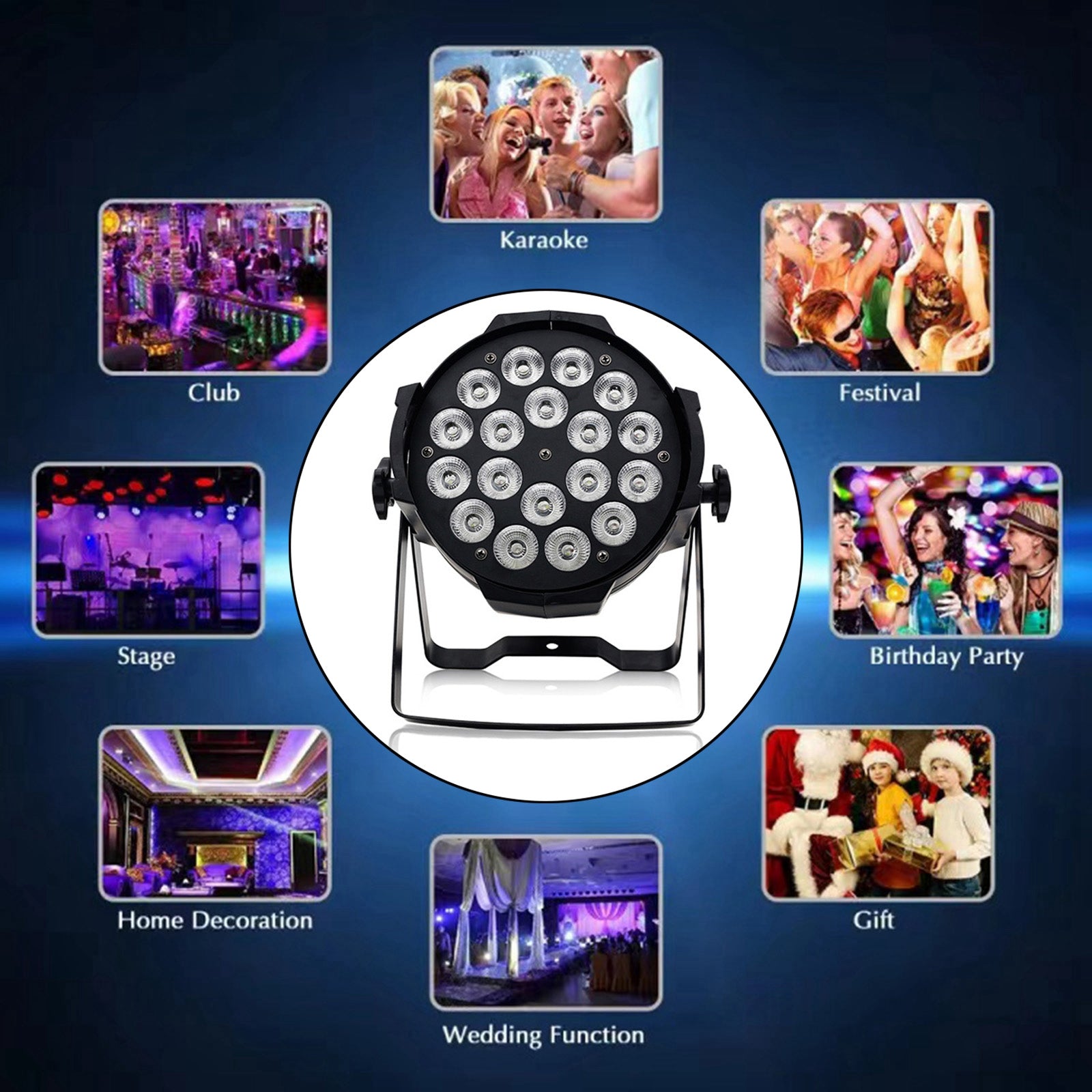 200W 18LED Stage Lights RGBW DMX Color Change Par Light Party DJ Disco Show